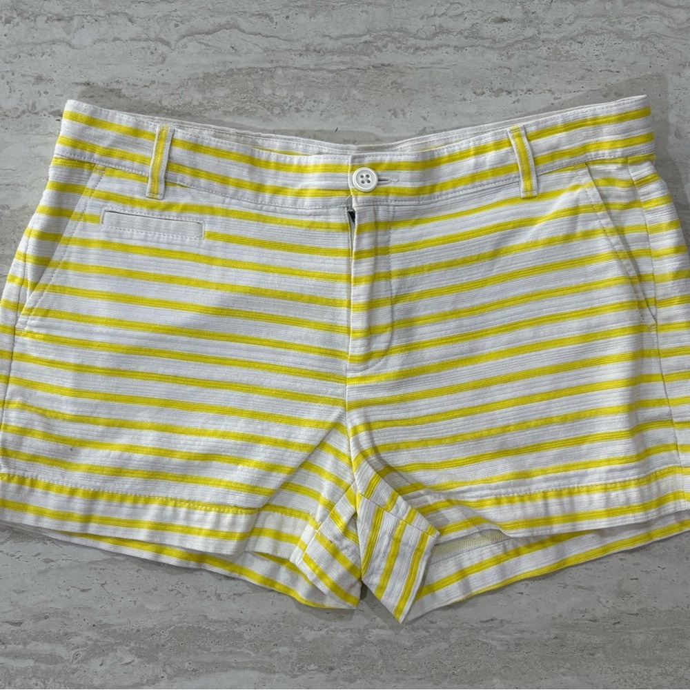 GAP Yellow and White Striped Women Shorts